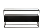 J-Line Console Vierkant Metaal/Glas Zwart