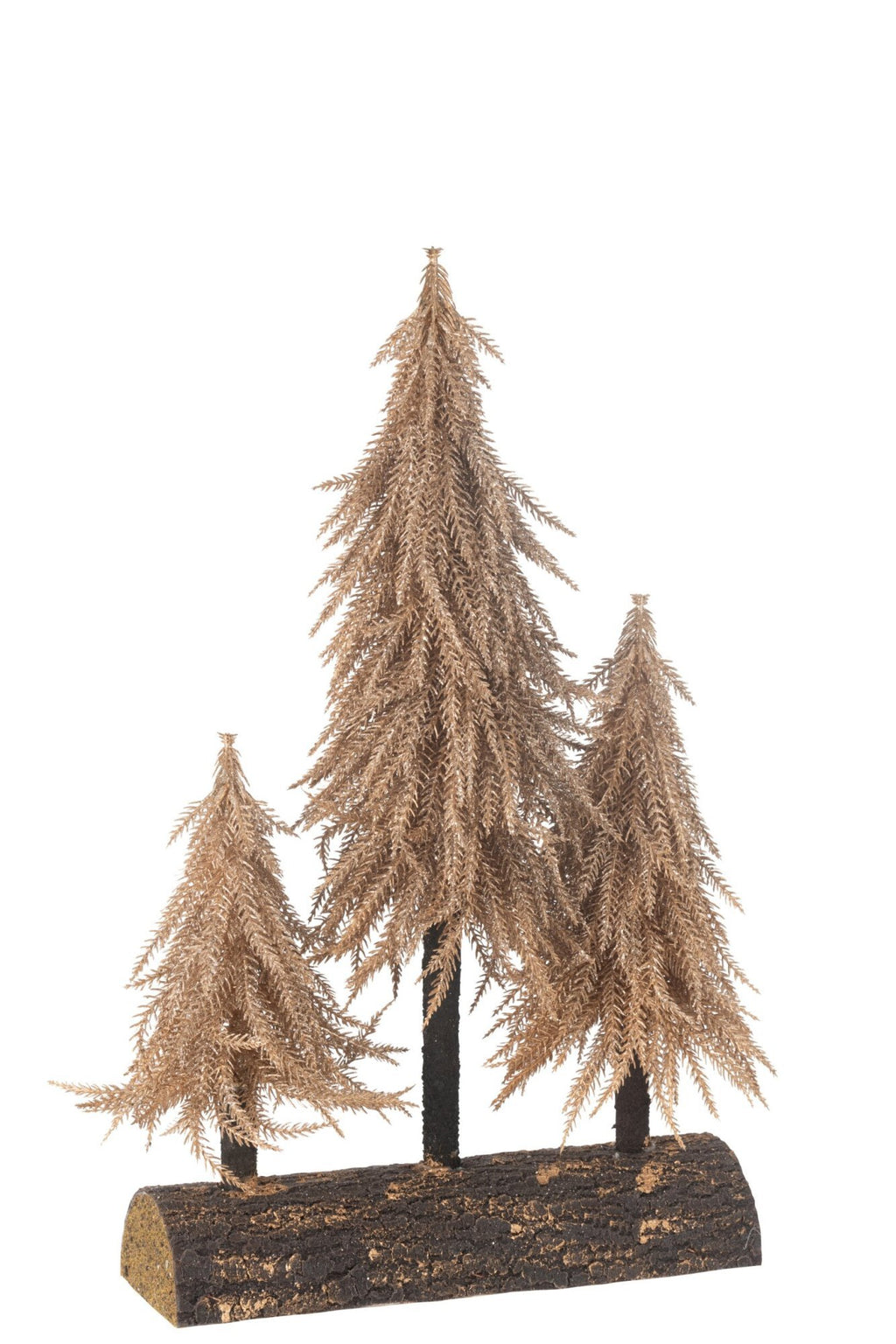 J-Line decoratie kerstboom bos - kunststof - koper