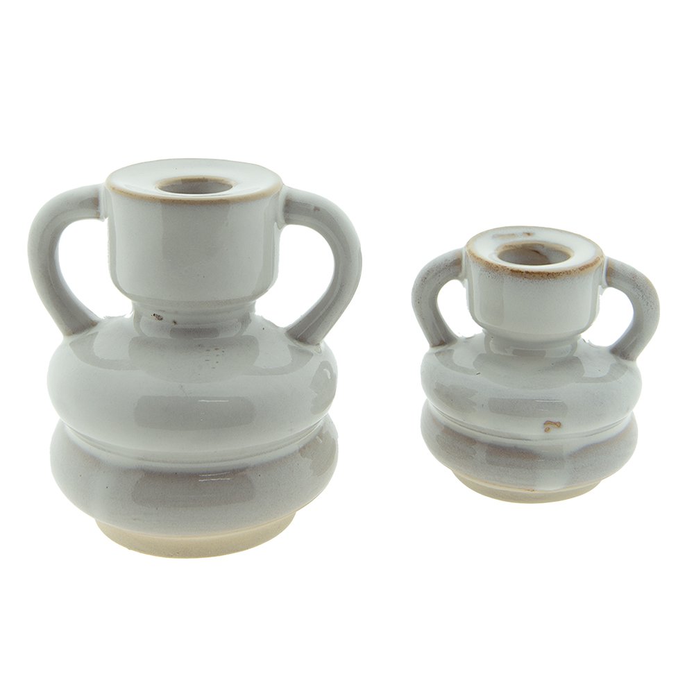 Kandelaar 9 cm Beige Porselein Kaarsenstandaard