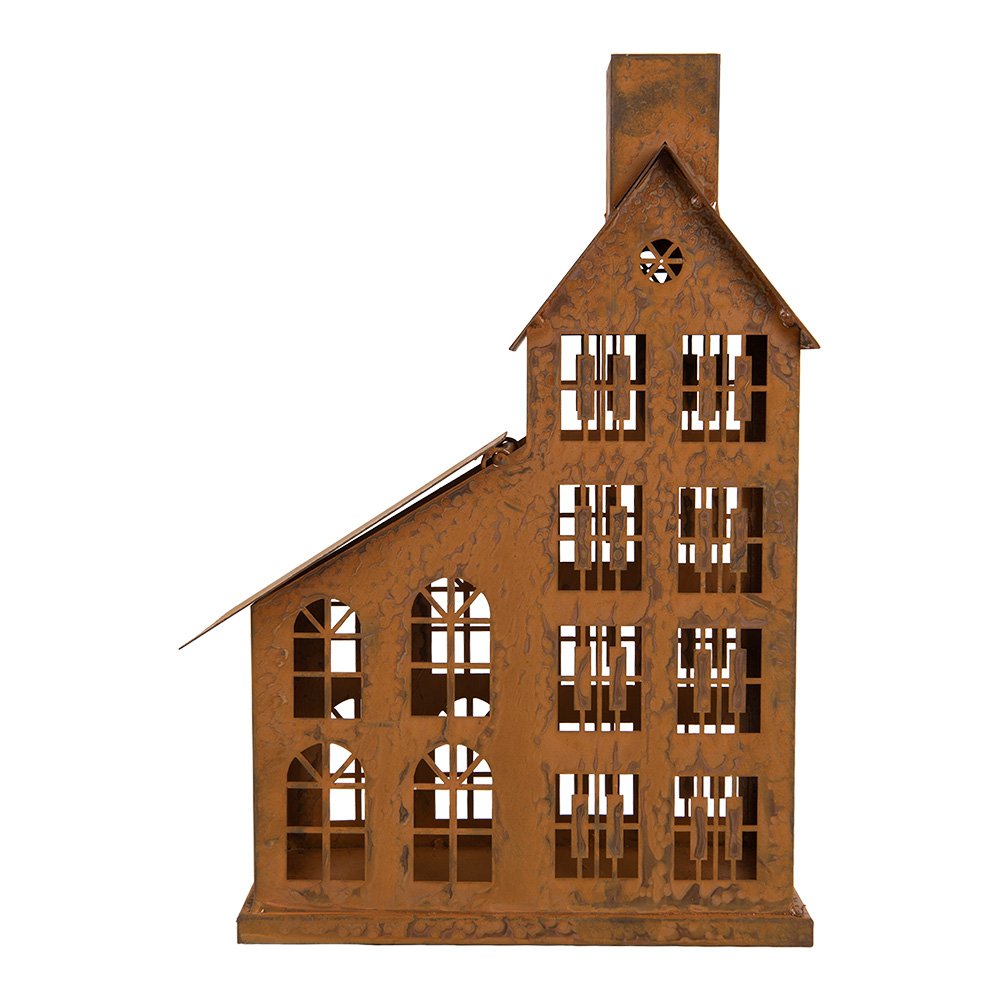 Decoratie Beeld Huis 22x11x32 cm Bruin Metaal