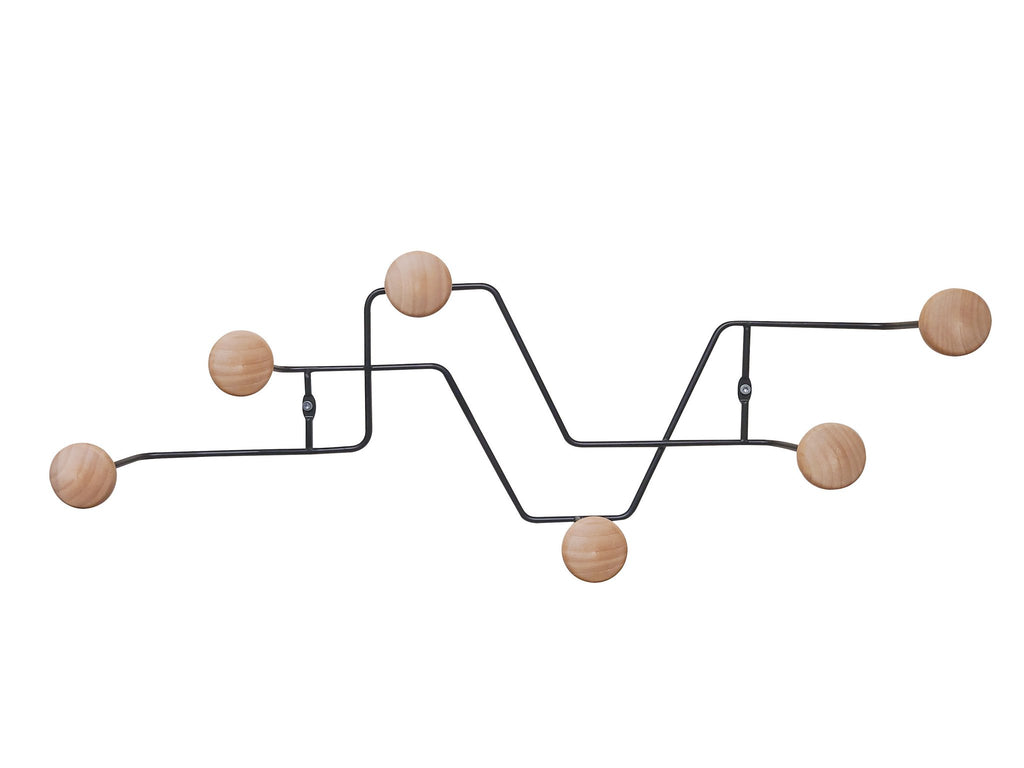 Kapstok Zig Zag met houten knoppen