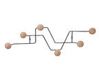 Kapstok Zig Zag met houten knoppen