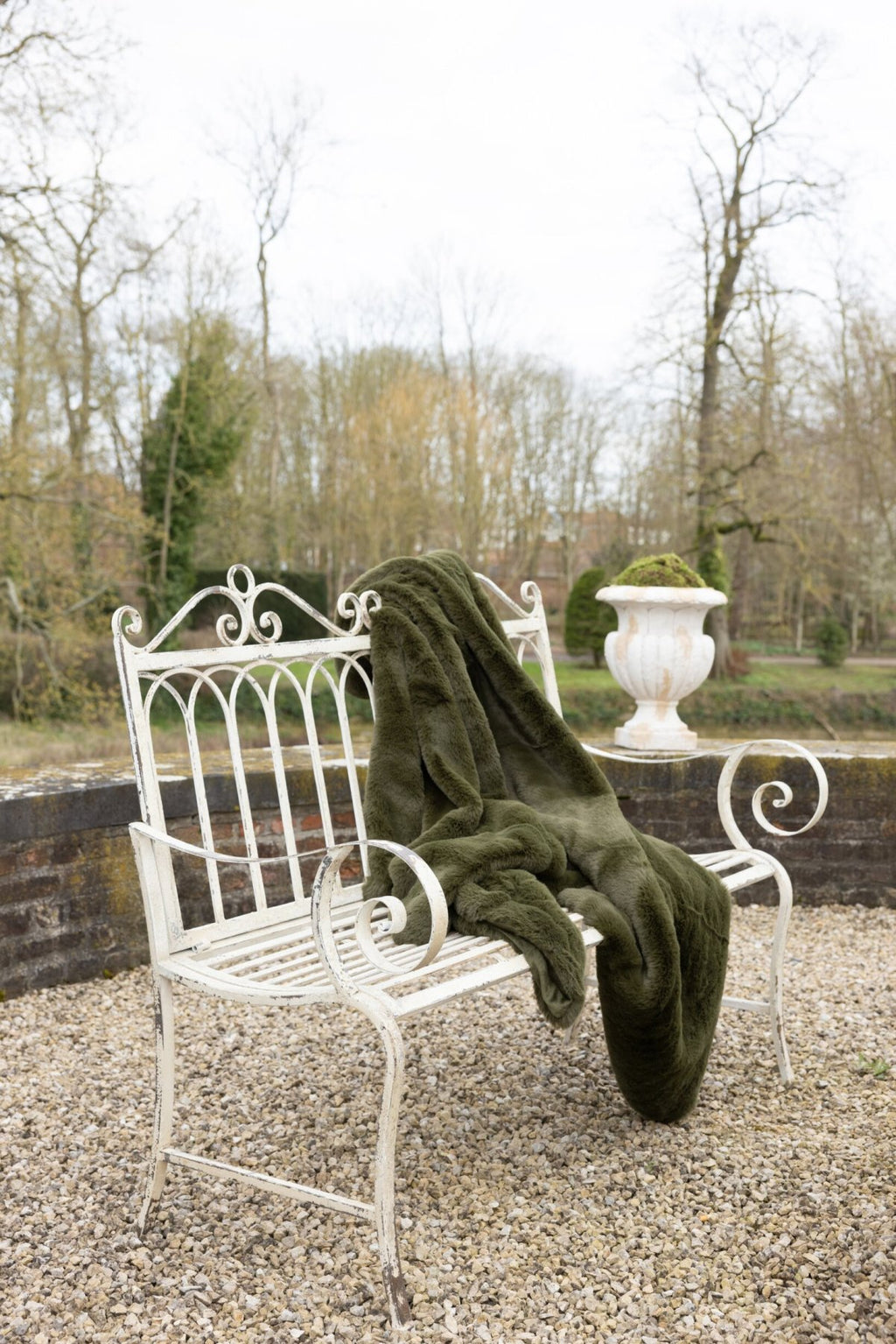 J-Line Tuinbank - metaal - gebroken wit