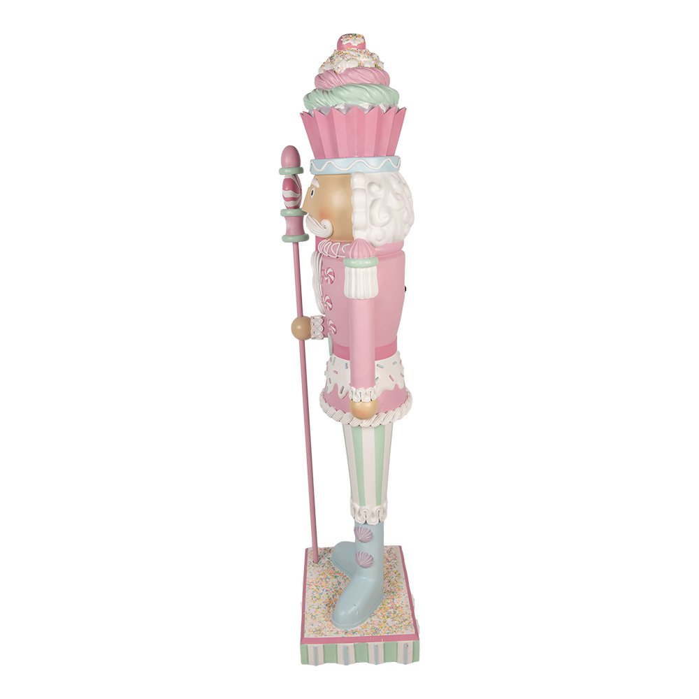 Kerstdecoratie met LED-verlichting Notenkraker 44x33x152 cm Roze Kunststof