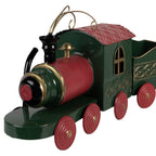 Kerstdecoratie Beeld Trein 65x13x23 cm Groen Metaal