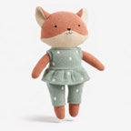 Gebreid speeltje, babycadeau, Vos Nuri - Mint