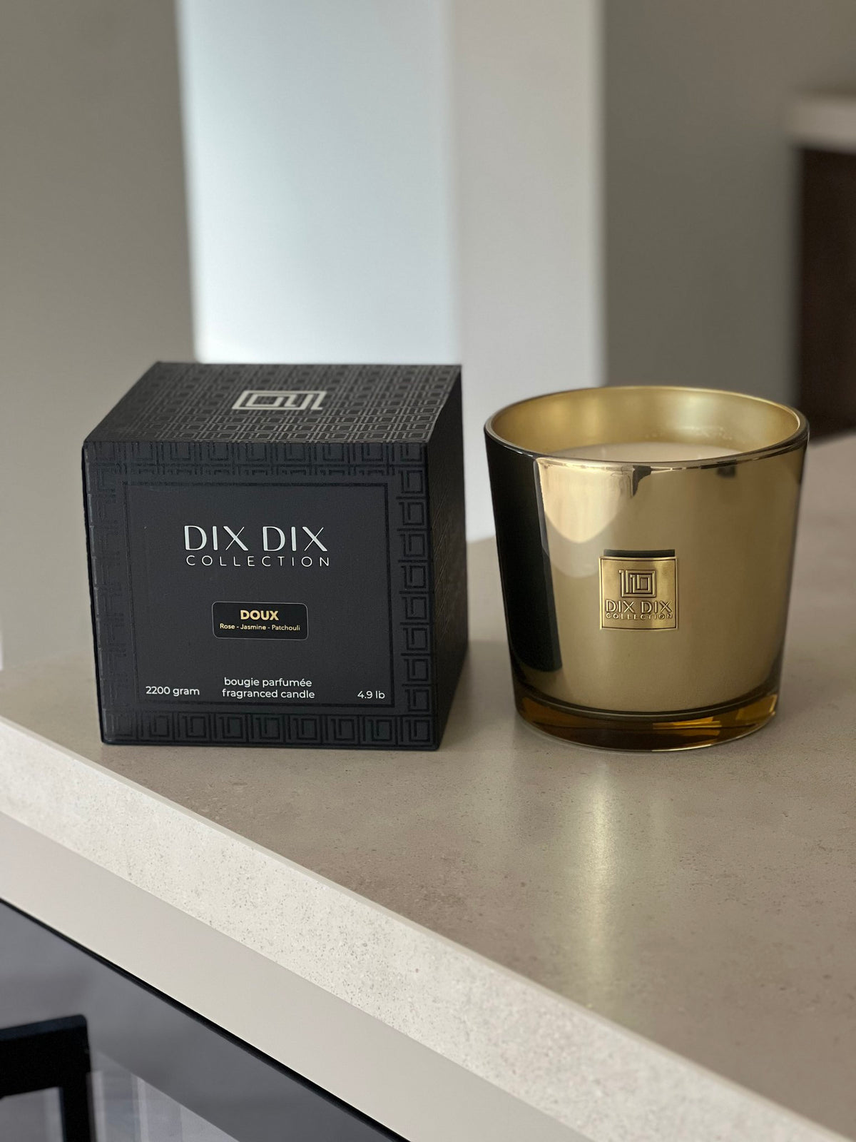 Luxe en duurzame geurkaars Doux - Goud - XL