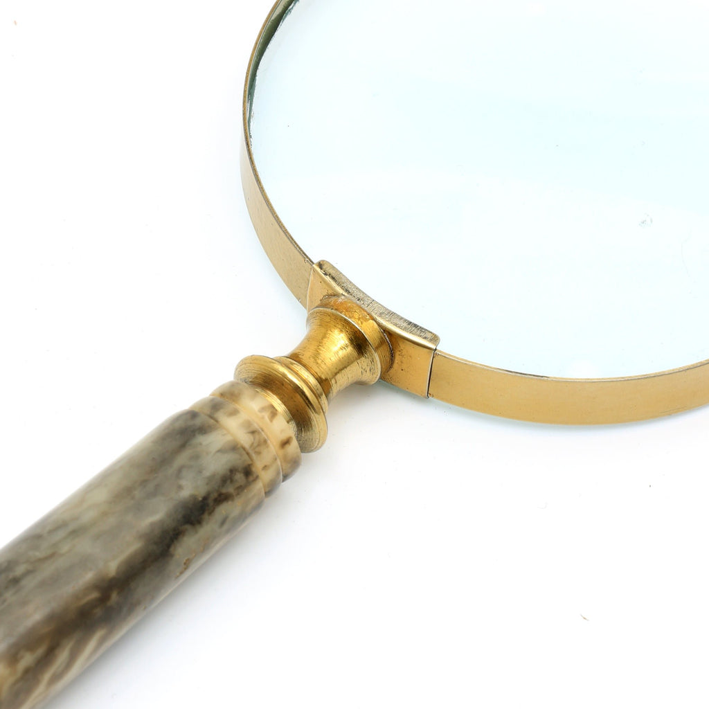 Klassiek - Vergrootglas - Bruin handvat - Goudkleurige afwerking