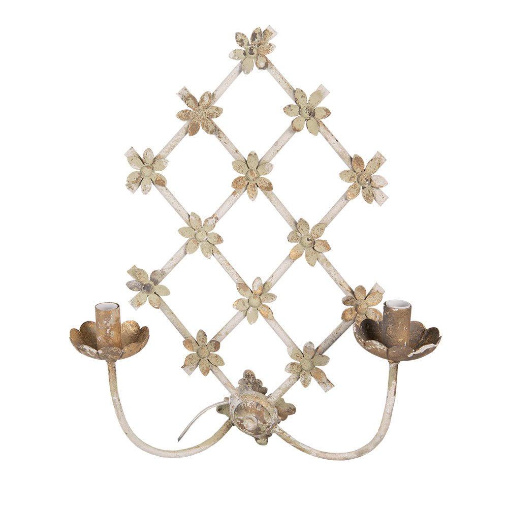 Wandlamp 43x16x55 cm Beige Goudkleurig ijzer Muurlamp
