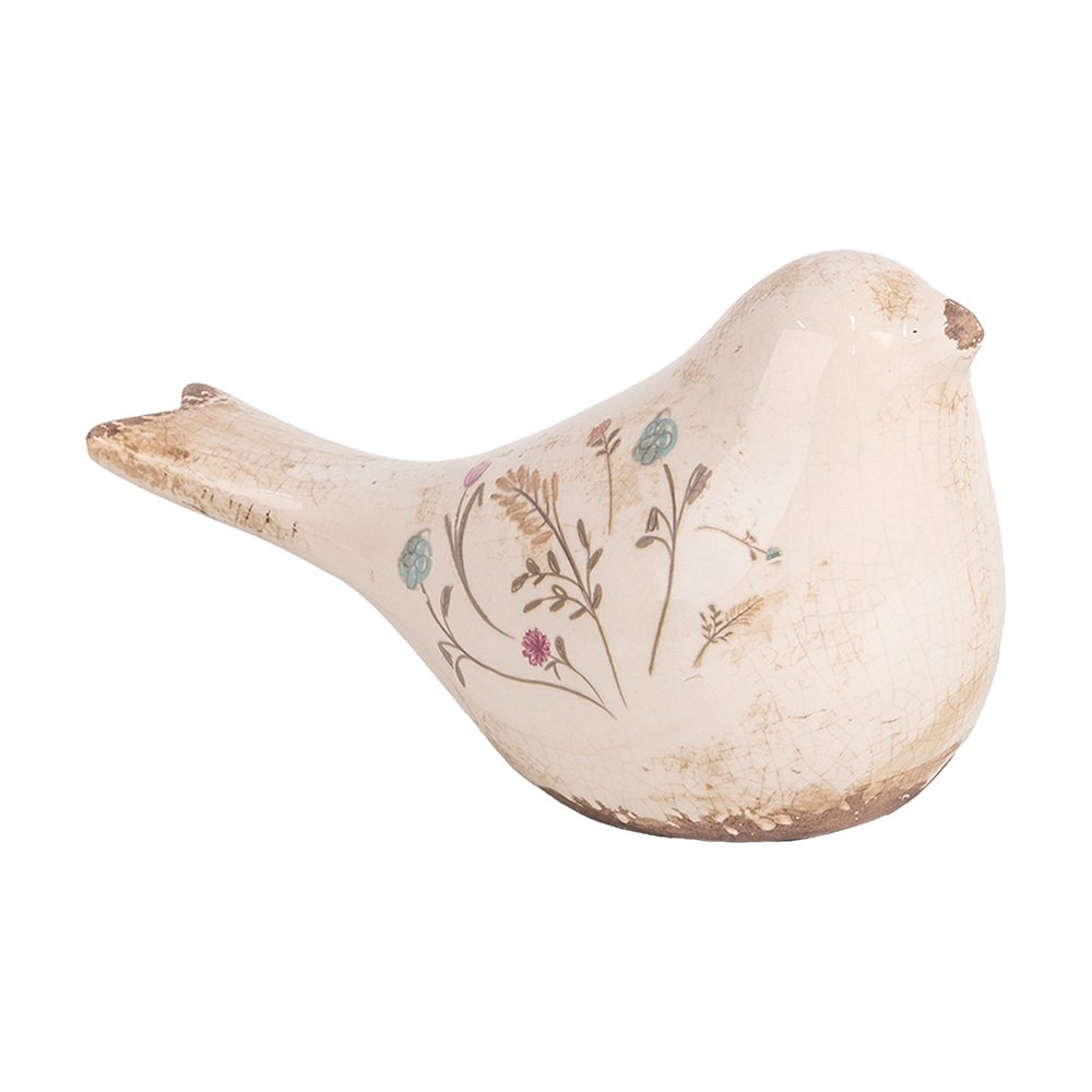 Decoratie Beeld Vogel 22x9x12 cm Beige Keramiek