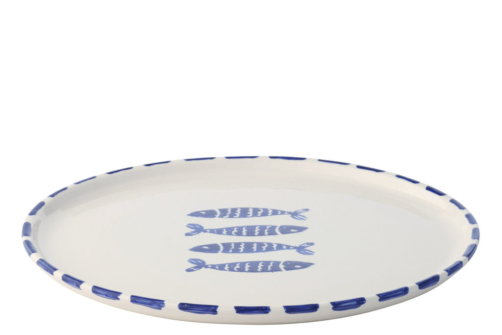 J-Line bord Vis - keramiek - donkerblauw