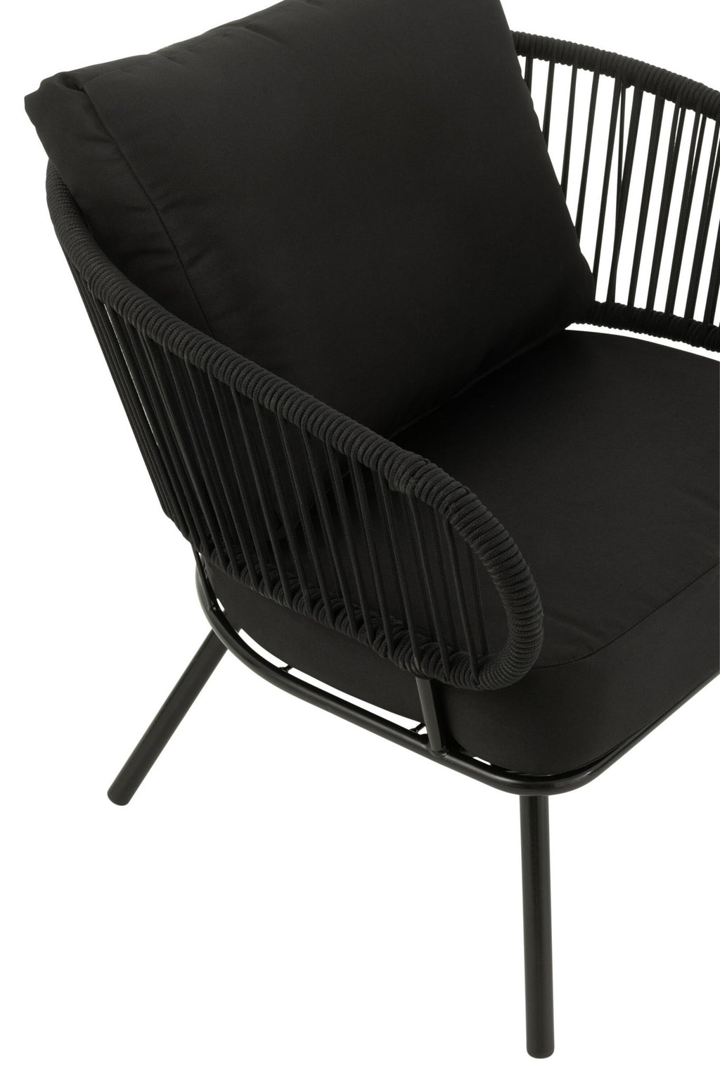 J-Line Set Van Drie Stoel/Bank Poa Metaal/Rattan Zwart