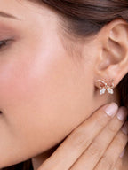 Eigentijdse studs – oorknopjes – roséverguld – zirkonia-accent