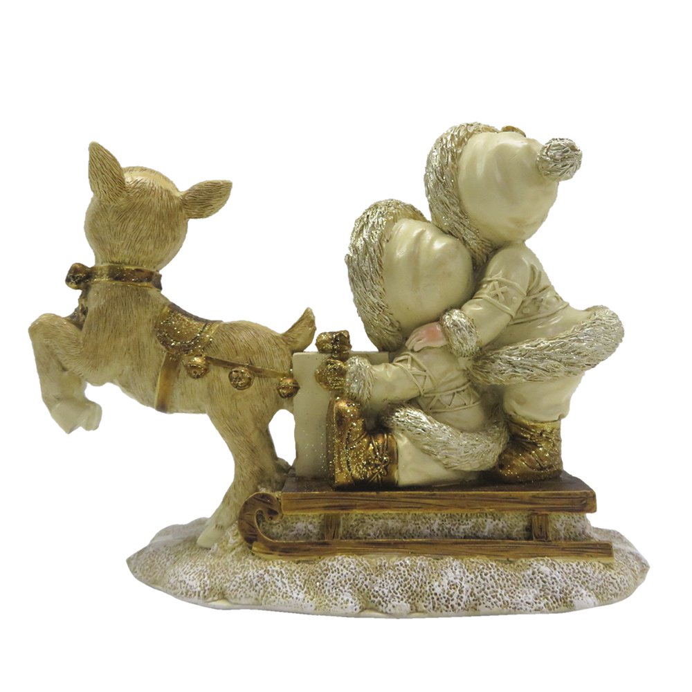 Beeld Kinderen 12 cm Goudkleurig Polyresin Kerstdecoratie