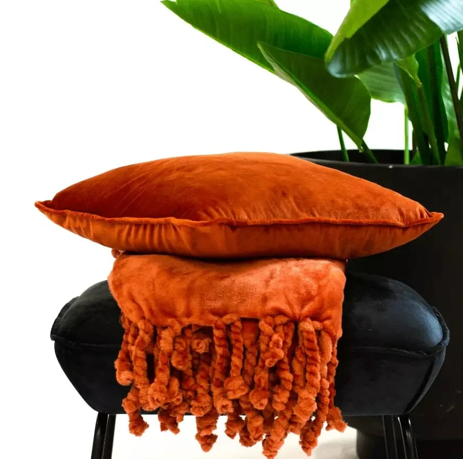 Dutch Decor Florijn - Plaid Fleece 150x200 cm - Potters Clay - oranje