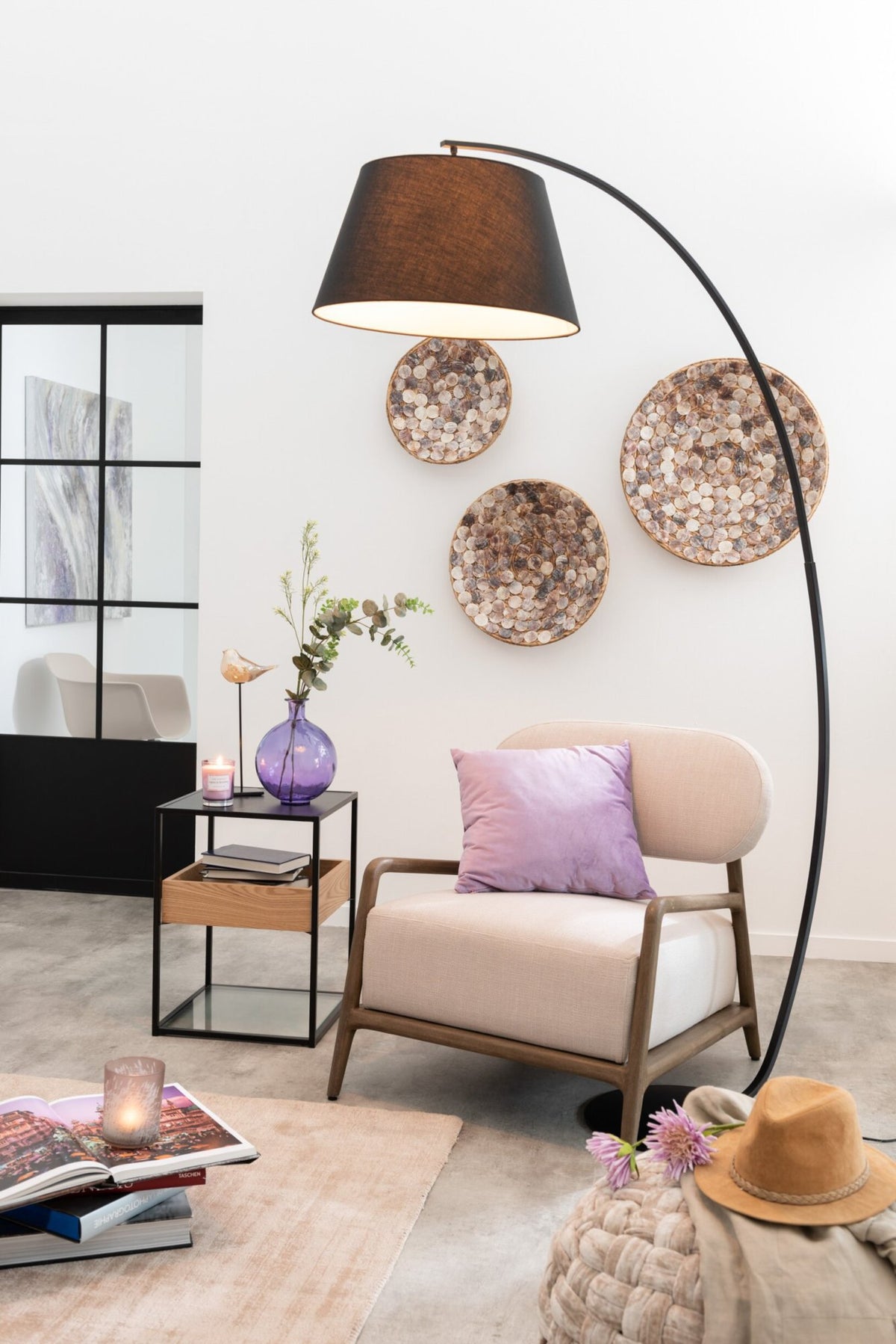 J-Line lamp Staand Boog - metaal - zwart