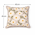 Geborduurd katoenen kussen - Flora Daisy Design - 45 x 45 cm