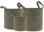 Papette Jute pot met handvat Set 3 sisal