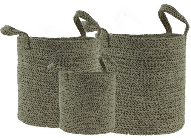 Papette Jute pot met handvat Set 3 sisal