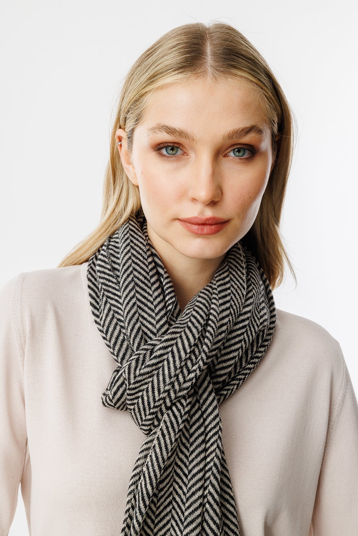 Lycia-sjaal zwart-beige