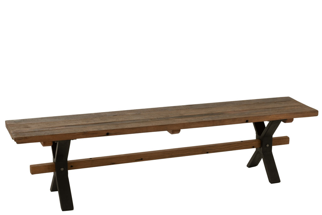 J-Line Verouderd bank - hout - bruin