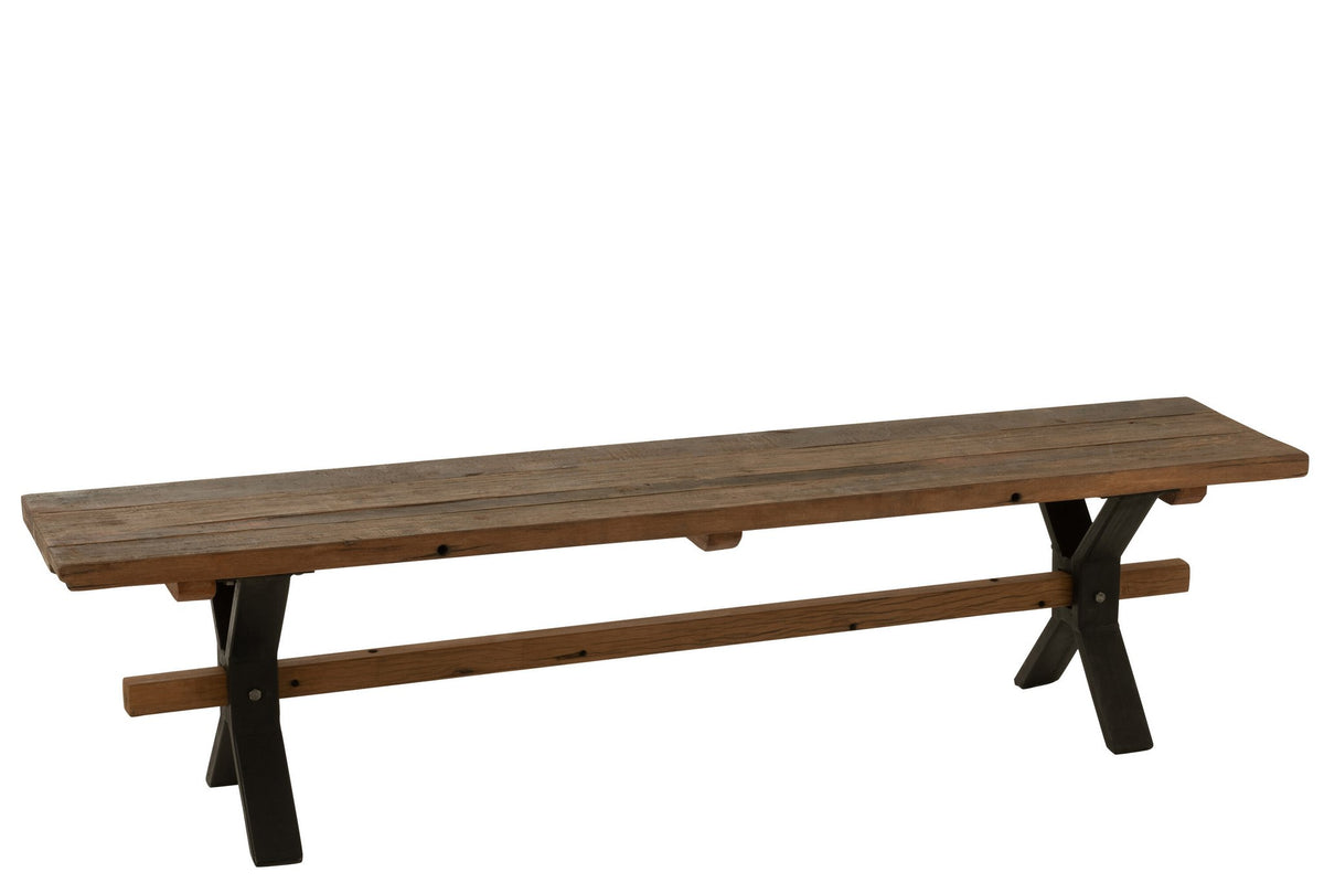J-Line Verouderd bank - hout - bruin