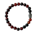 Herenarmband Vuur Agaat 8 mm met Boeddha kraal