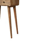 Massief hout, kleine gebogen console, licht eiken afwerking