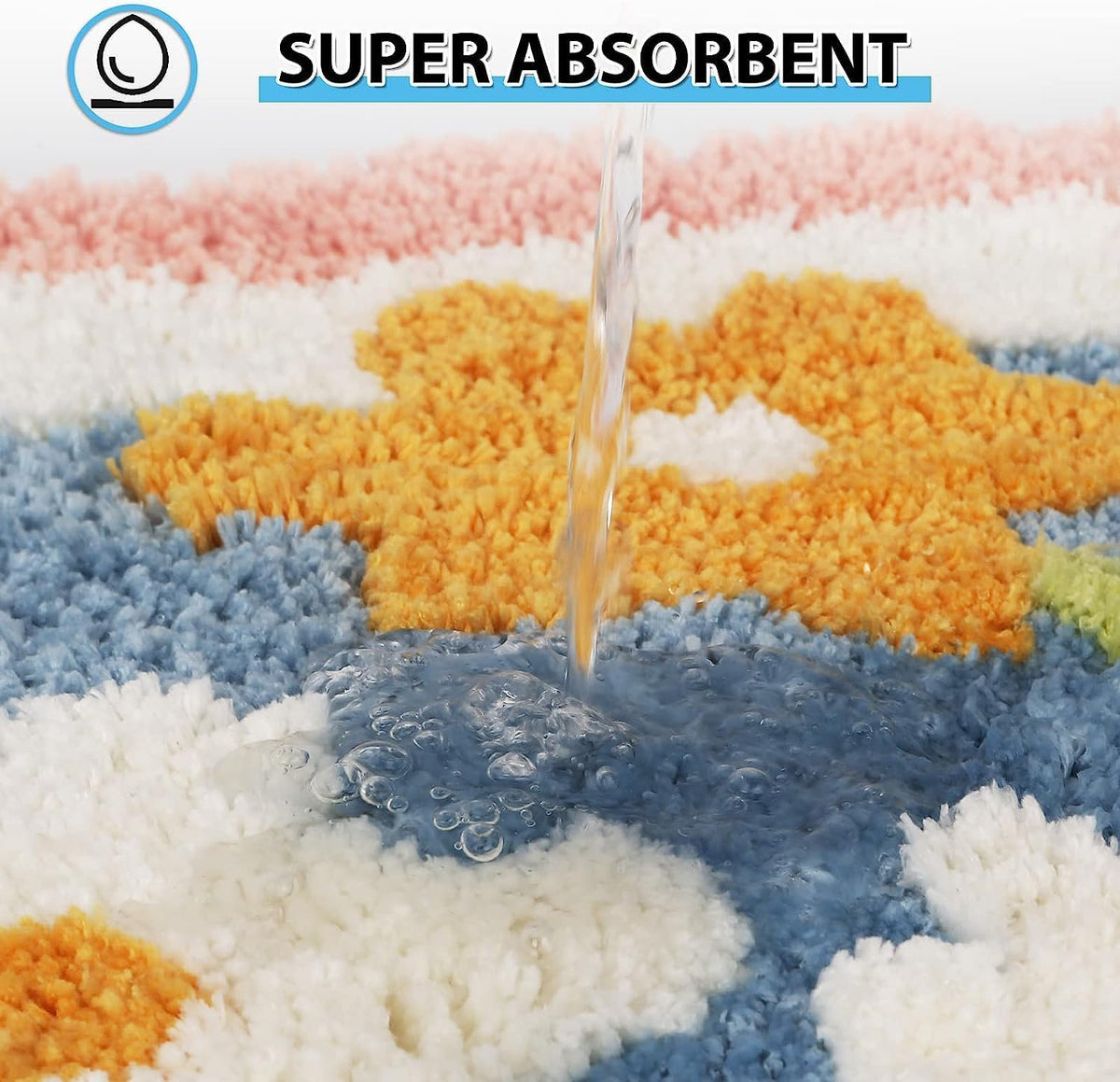 Bloem superzachte antislip microvezelmat 2000 gsm (40x60 cm) 1 stuk | Absorberend bad, vloer, deurmat, vloerkleed