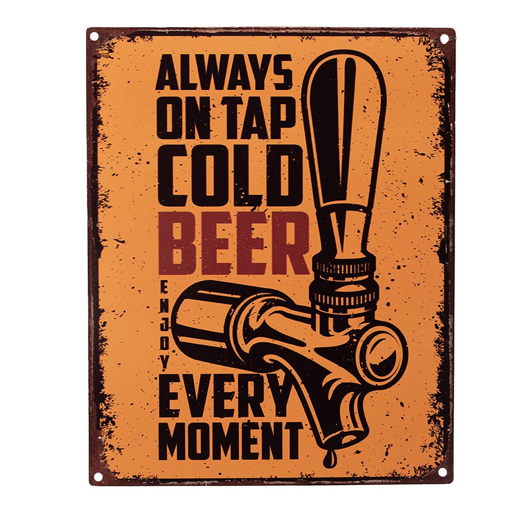 Tekstbord 20x25 cm Oranje IJzer Biertap Wandbord
