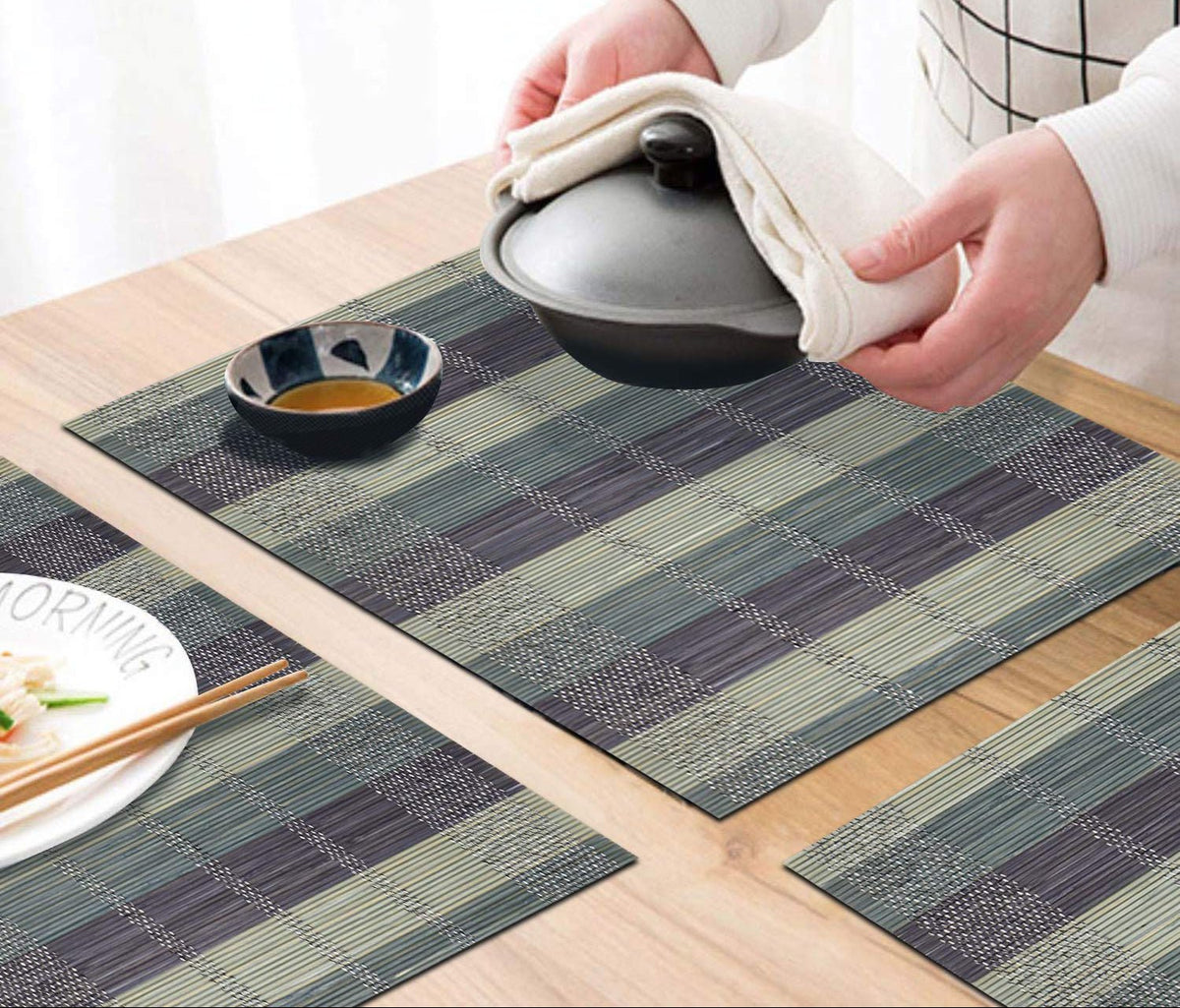 Eetplacemats – Hittebestendig Bamboe – 45x30 cm, 6-Pack