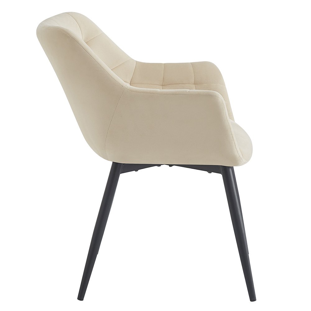 Eetkamerstoel 63x62x80 cm Beige Metaal