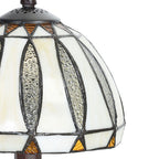 Tiffany Tafellamp Ø 19x40 cm Beige Glas Tiffany Bureaulamp