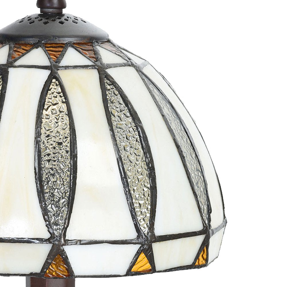 Tiffany Tafellamp Ø 19x40 cm Beige Glas Tiffany Bureaulamp