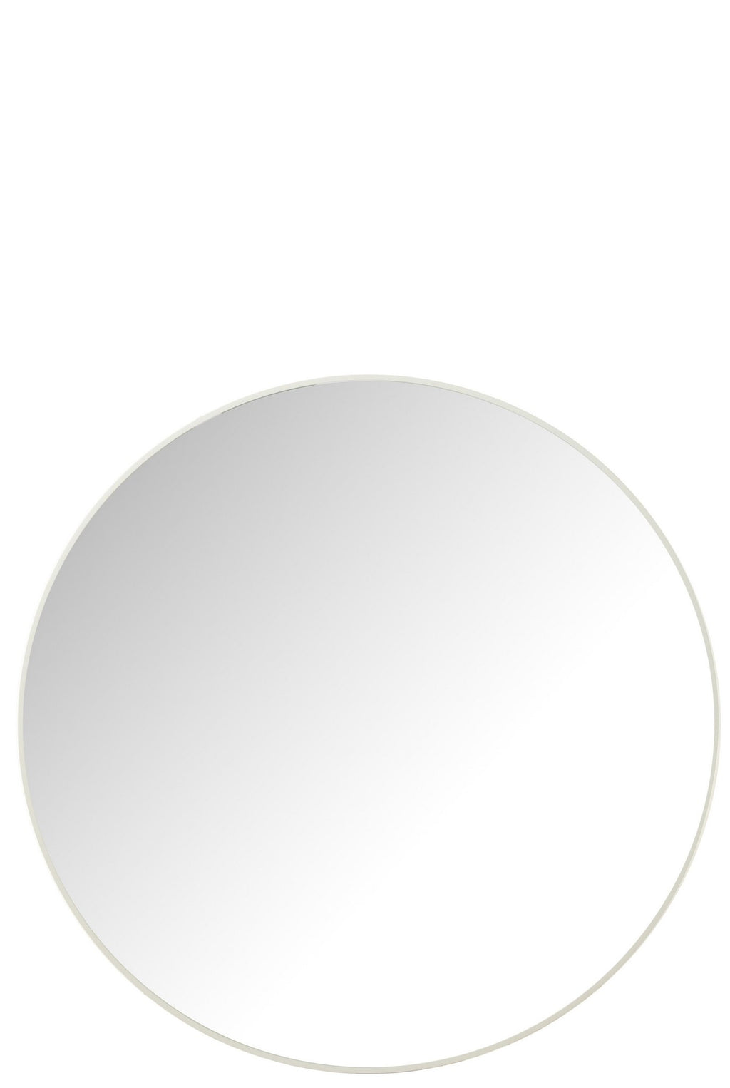 J-Line spiegel Rond - glas/metaal - wit - large - Ø 90 cm