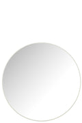 J-Line spiegel Rond - glas/metaal - wit - large - Ø 90 cm