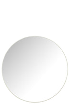 J-Line spiegel Rond - glas/metaal - wit - large - Ø 90 cm