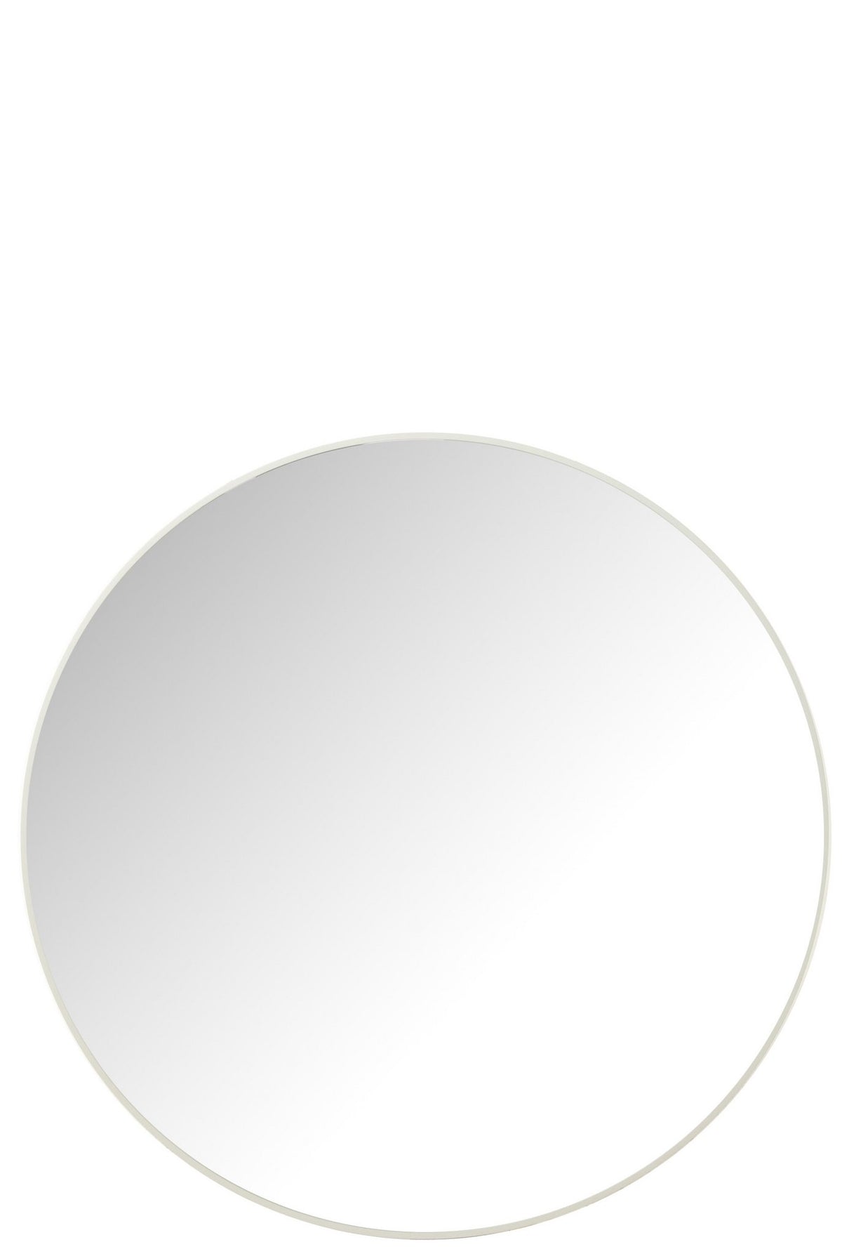 J-Line spiegel Rond - glas/metaal - wit - large - Ø 90 cm