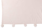 J-Line plaid Pompom - polyester - lichtroze - 170 x 130 cm