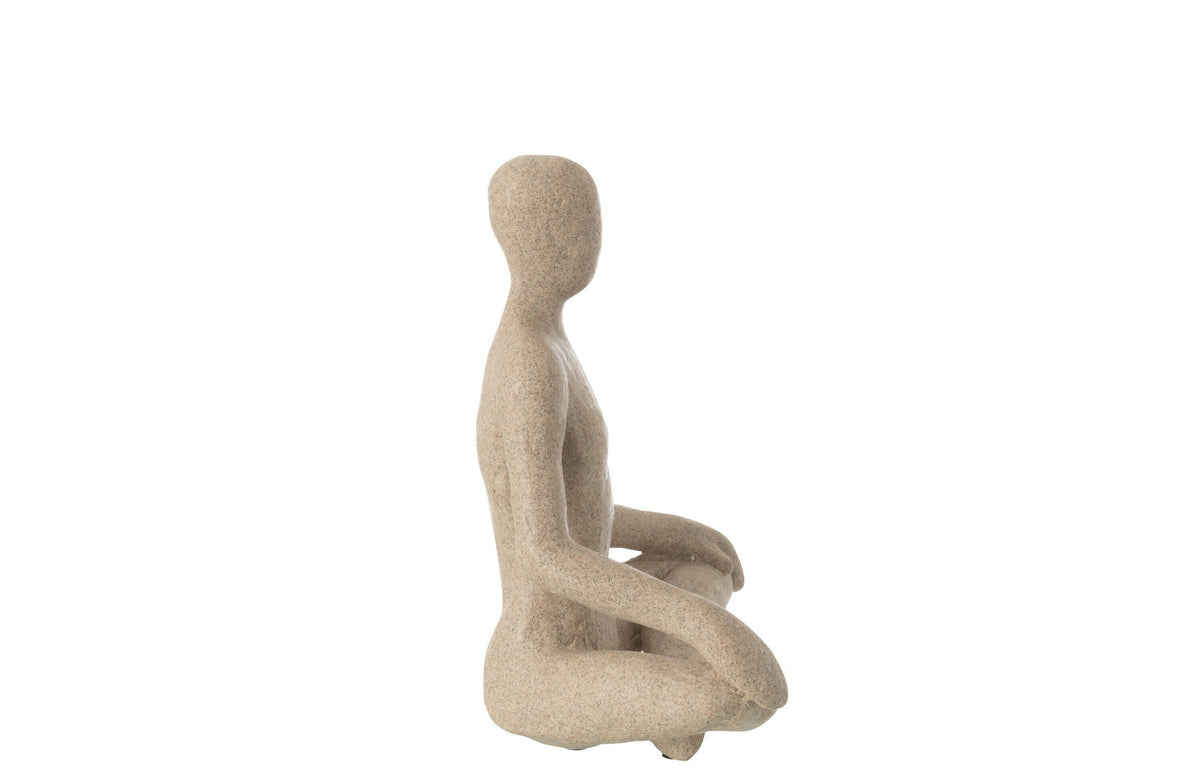 J-Line decoratie Beeld Yoga - polyresin - beige