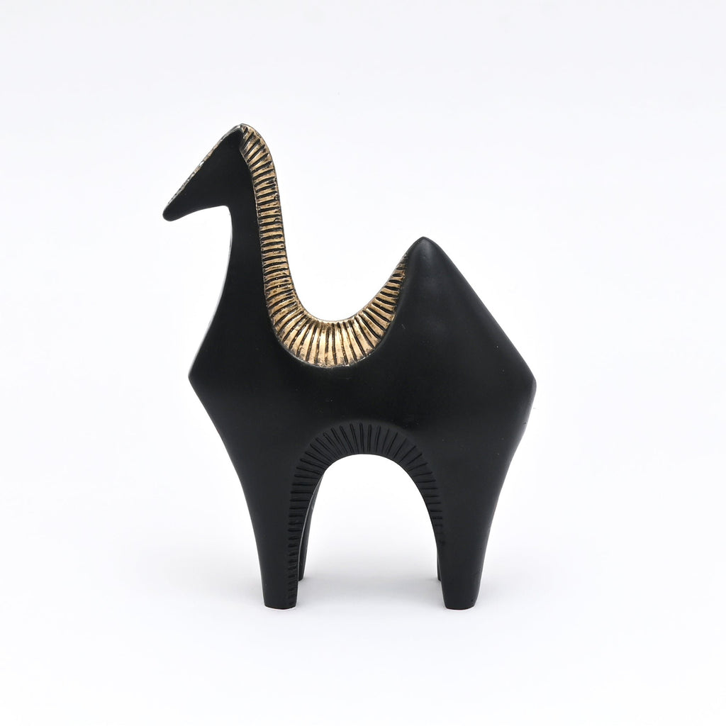Modern zwart paardsculptuur – abstract decoratief beeldje voor