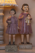 Beeld Meisje 9x7x24 cm Roze Polyresin