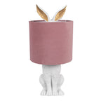 Tafellamp Konijn Ø 20x43 cm Wit Roze Polyresin Bureaulamp