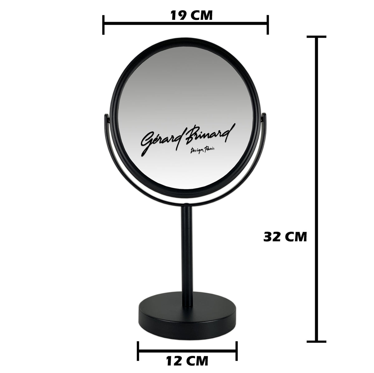 Metalen make-up spiegel zwart, 5, 7 of 10x vergroting.