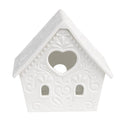Waxinelichthouder Huis 9x7x8 cm Wit Porselein Theelichthouder