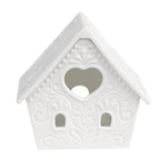 Waxinelichthouder Huis 9x7x8 cm Wit Porselein Theelichthouder