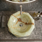 Natuurstenen wastafel - Lichtgroene onyx