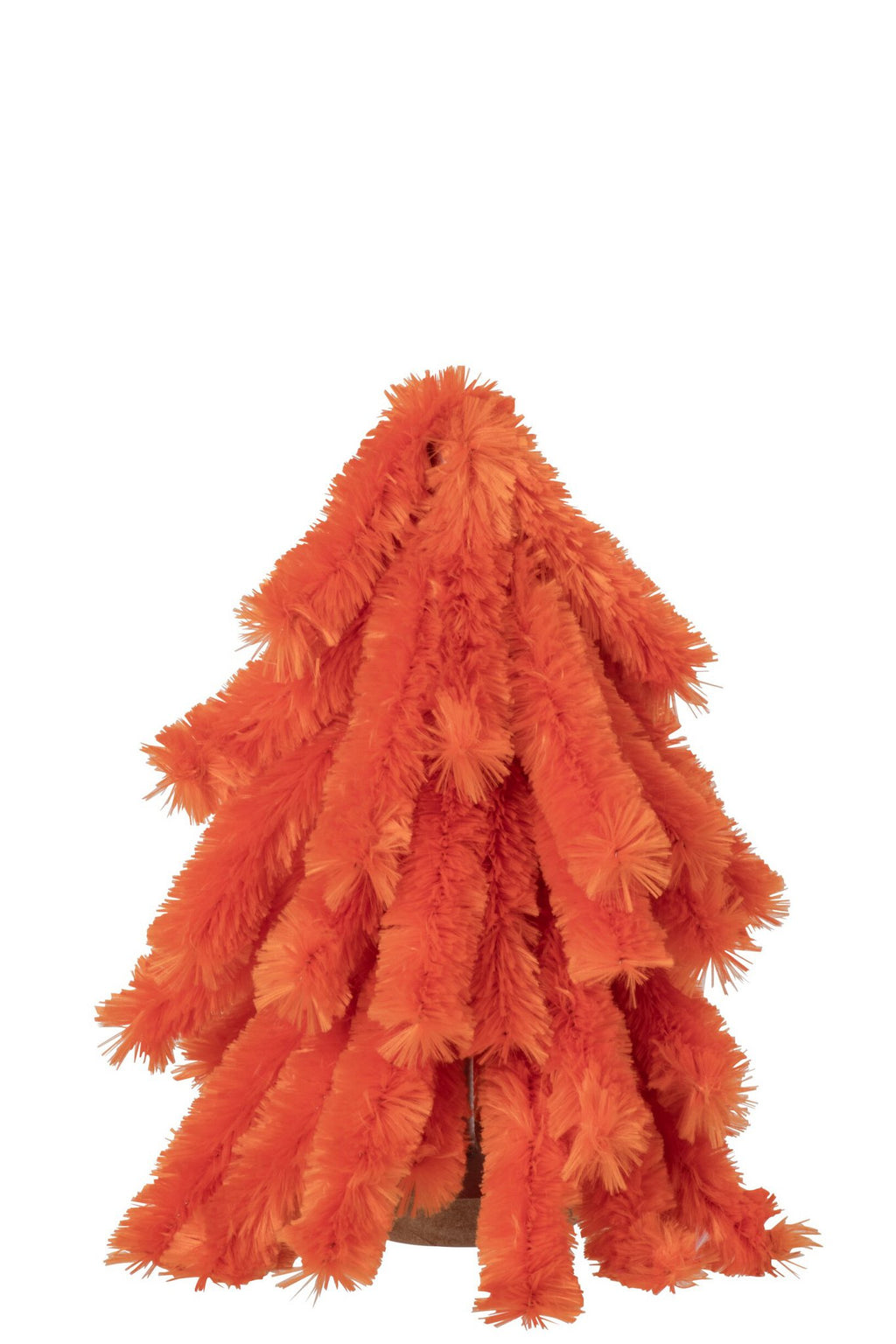 J-Line decoratie Kerstboom Donzig - polyester - donkeroranje - small