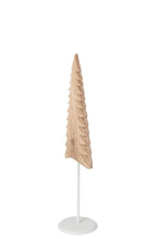 J-Line Boom op voet - paulowniahout - wit/naturel - small