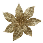 Kunstbloem Kerstster Ø 15x2 cm Goudkleurig Kunststof